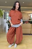 Made in Italy Big Softie Cap Sleeve Knit Top Auburn